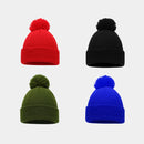Knitted Winter Bobble Hat – Warm Beanie Hat Soft Acrylic Cap with Cuff and Pom