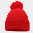 Knitted Winter Bobble Hat – Warm Beanie Hat Soft Acrylic Cap with Cuff and Pom