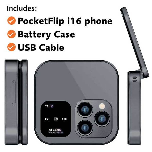 Unlocked Dual SIM Flip Phone – Compact Mobile with Easy-to-Read Display Perfect for Seniors