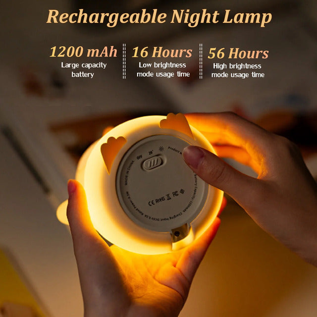 Penguin Night Light – Rechargeable Silicone Lamp with Timer & Dimming