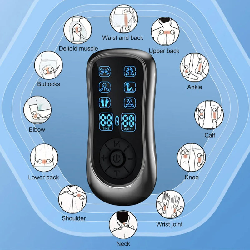 TENS Machine for Pain Relief 8 Patches – EMS Massager with 6 Modes & 19 Intensity Levels