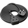 UK 3-Pin Extension Lead Power Cable – 1.8m Male to Female Plug UK Standard