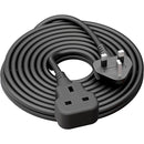 UK 3-Pin Extension Lead Power Cable – 1.8m Male to Female Plug UK Standard