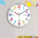 Children’s Silent Wall Clock – 24-Hour Easy Time Learning 10 Inch Ideal for Bedroom or Classroom
