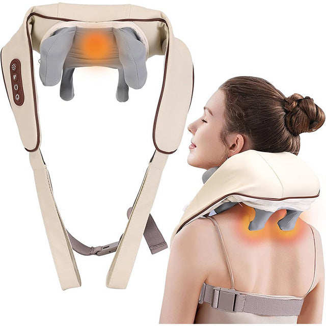 Wireless Shiatsu Neck & Shoulder Massager – Heated Kneading for Relaxing Pain Relief