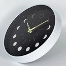 Glow-in-the-Dark Moon Phase Silent Wall Clock – Easy Install Living Room Wall Decor