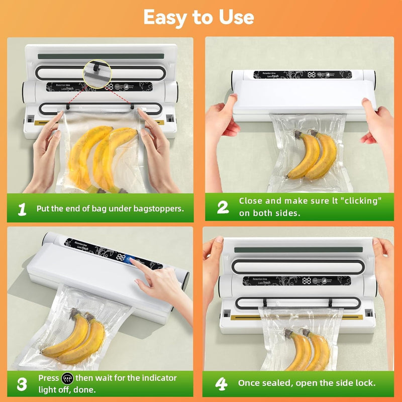 Automatic Food Vacuum Sealer – Dry & Wet Dual Use Digital Display Heat Sealing Machine
