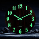 12-Inch Wooden Wall Clock – Glow-in-the-Dark Silent Quartz Movement MDF Background