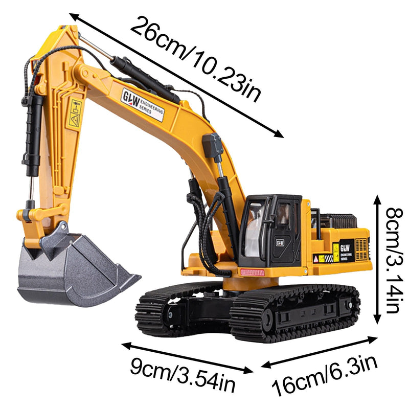 Die-Cast 1:40 Alloy Excavator Model – Premium Construction Vehicle with Movable Parts