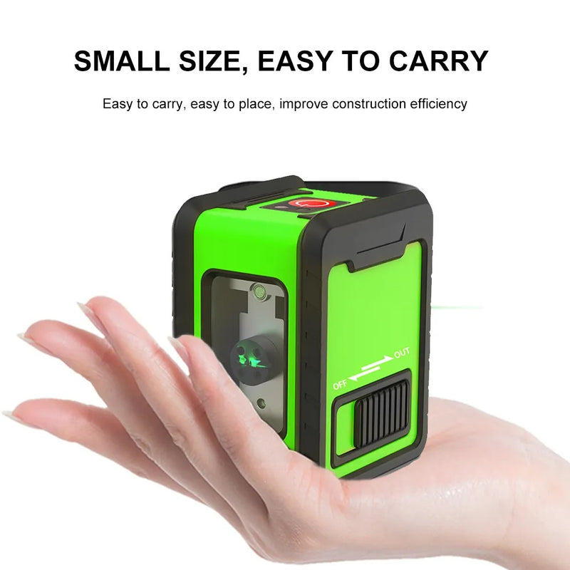 Mini 2 Line Infrared Laser Level – Portable Green 2-Line High-Precision Water & Alignment Meter