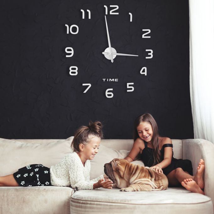 DIY 3D Wall Clock – Modern Acrylic Number Stickers Easy to Install Stylish Home Decor for Living Room