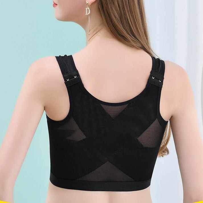 Wireless Breathable Posture Corrector - Front Buckle Sports Bra