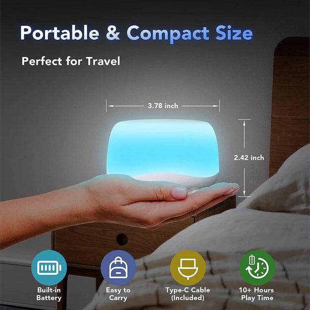 White Noise Machine with 34 Sounds & 7-Color Light – Portable Sleep Aid