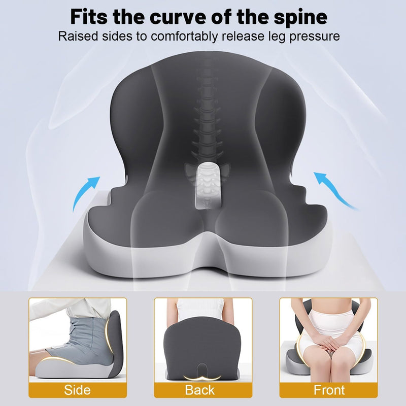 Memory Foam Lumbar Cushion – Back Rest Soft Support for Waist & Tailbone