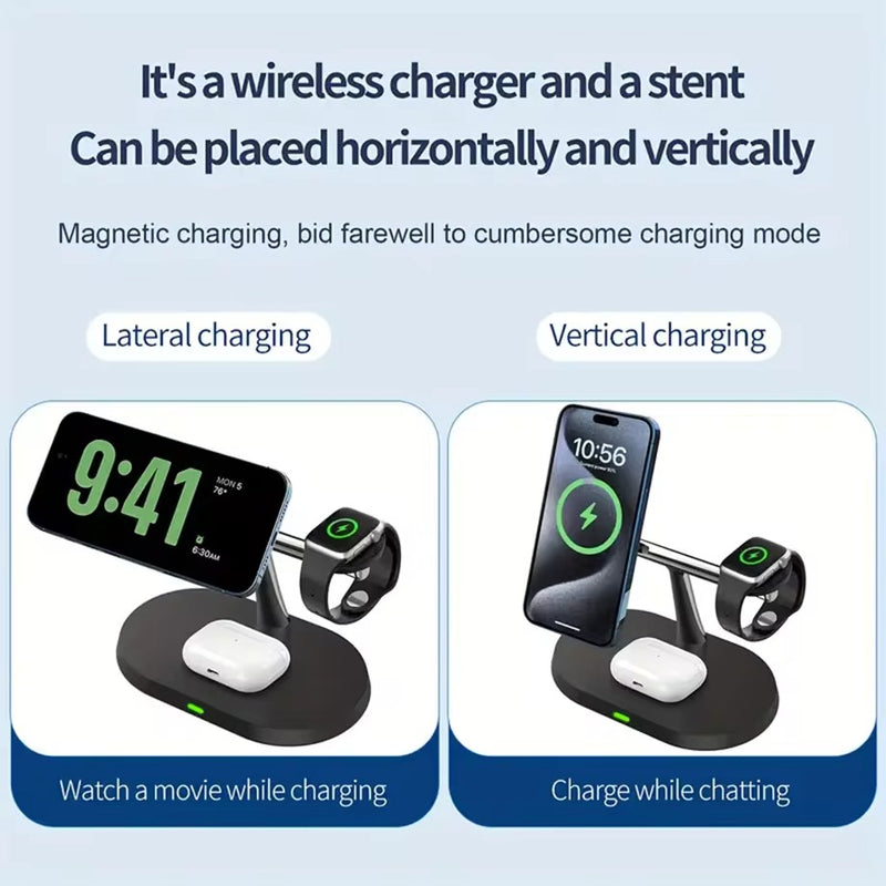 3-in-1 MagSafe Wireless Charger Stand – For iPhone & Apple Watch Series & Airpods