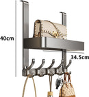 Space-Saving Door Hook – No-Drill Aluminum Steel Hanger with 5 Hooks