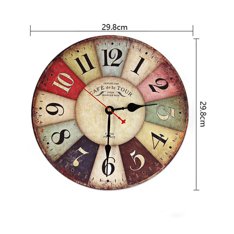 Cafe Tour 12" Silent Wall Clock – Battery Operated Modern Design for Living Room Decor