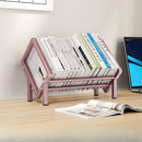 Stainless Steel Desktop Bookcase – 40cm Shelf Organizer for Books Records & Magazines