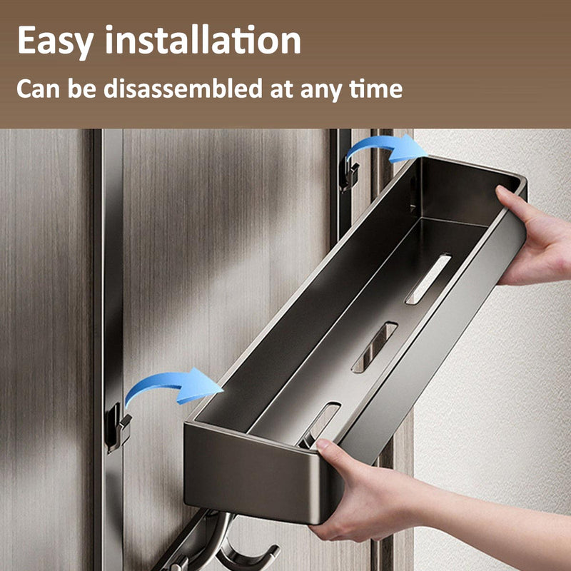 Space-Saving Door Hook – No-Drill Aluminum Steel Hanger with 5 Hooks