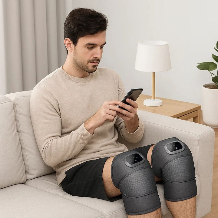 Cordless Heated Knee Massager – Rechargeable Knee Wrap for Arthritis & Pain Relief