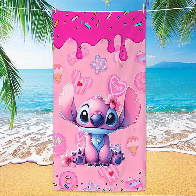 Stitch Microfiber Beach Towel – Quick-Dry Sand-Free for Kids & Adults
