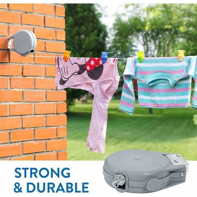 12M Retractable Outdoor Washing Line – Heavy-Duty Adjustable Length Easy to Install