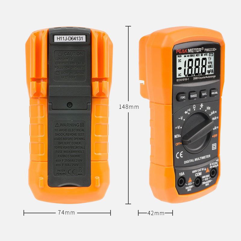Digital Multimeter – High-Sensitivity Voltmeter & Ammeter for AC/DC Voltage Current Resistance & Continuity