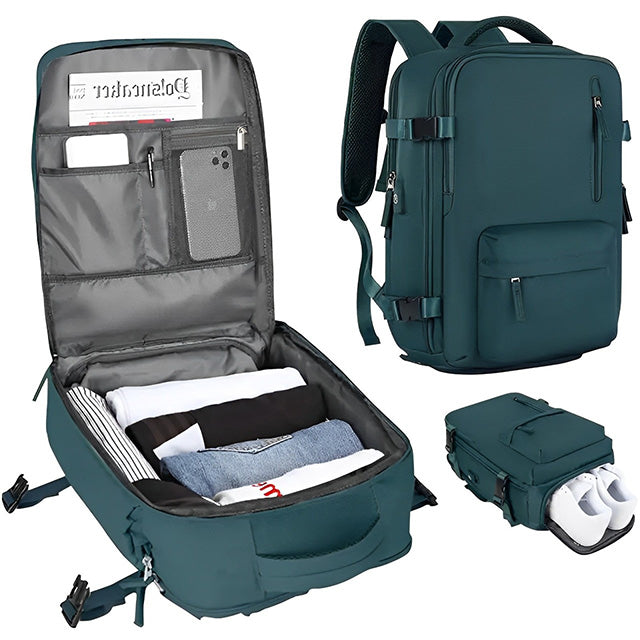 Women’s Carry-On Travel Backpack – Flight Approved Waterproof Travel Bag with Shoe Compartment