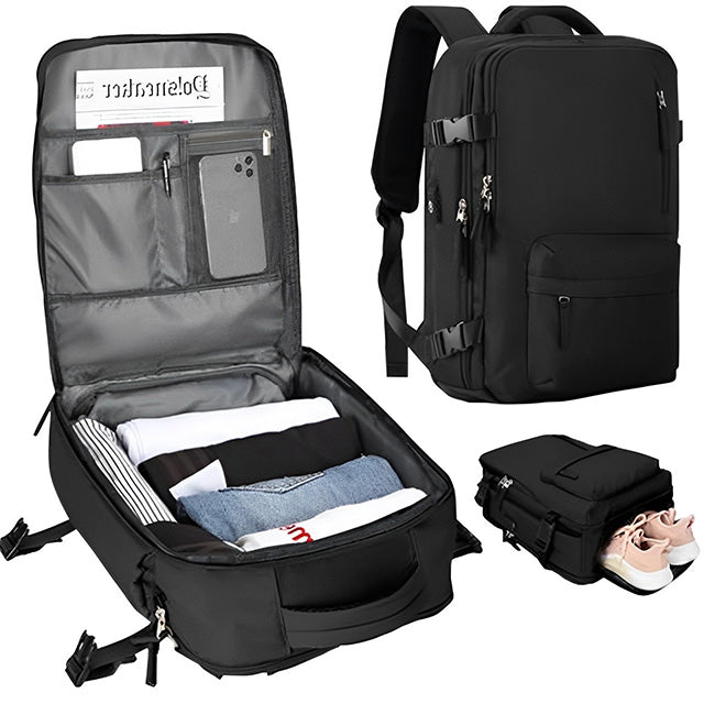 Women’s Carry-On Travel Backpack – Flight Approved Waterproof Travel Bag with Shoe Compartment