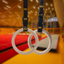 Wooden Gymnastic Rings with Adjustable Straps – Olympic-Grade Strength Training Equipment