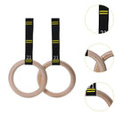 Wooden Gymnastic Rings with Adjustable Straps – Olympic-Grade Strength Training Equipment