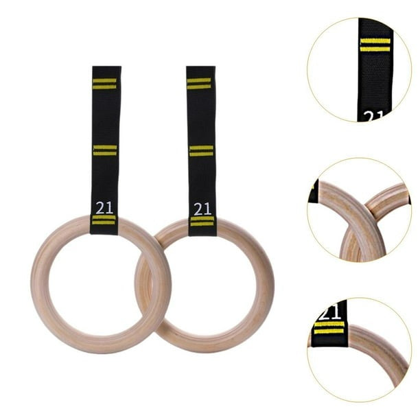 Wooden Gymnastic Rings with Adjustable Straps – Olympic-Grade Strength Training Equipment