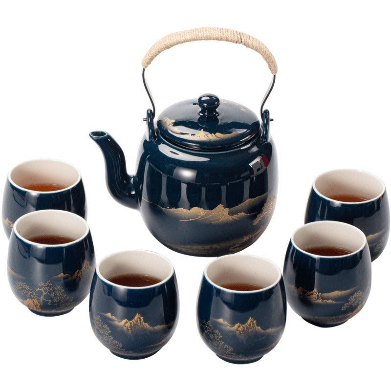 Japanese Style Ceramic Handle Tea Set