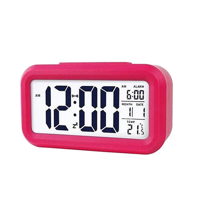 Cute Digital Alarm Clock – LCD Display with Temperature Nightlight & Snooze Perfect for Bedside Table