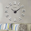 Large DIY Roman Numeral Wall Clock – 3D Acrylic Mirror Design Modern Home Decor for Living Room or Office