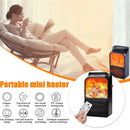 Mini Fireplace Effect Space Heater – 500W Plug-In Wall Heater with Thermostat & Remote Control