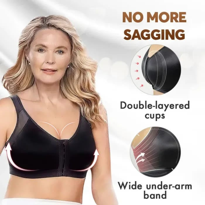 Wireless Breathable Posture Corrector - Front Buckle Sports Bra