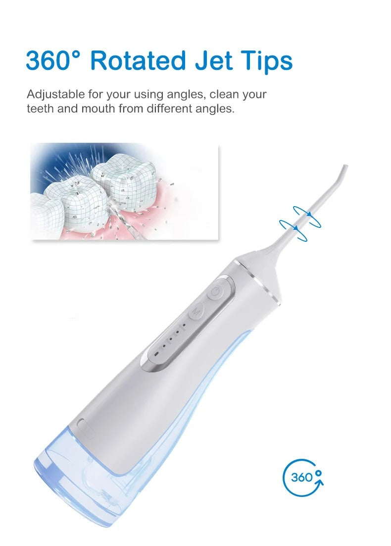 Waterproof Cordless Water Flosser – 320ML Rechargeable Oral Irrigator with 4 Modes & 5 Tips