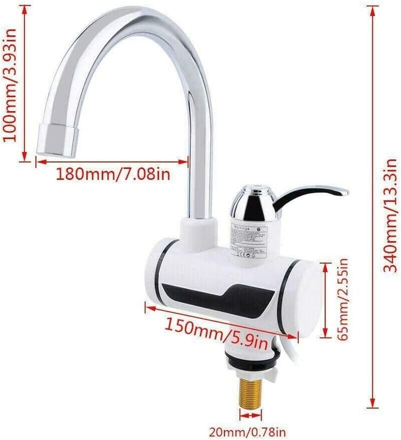 Instant Hot Water Faucet – 3-Second Fast Water Heater with 360° Rotation & LED Display
