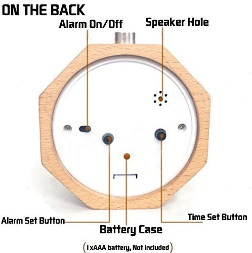 Wooden Analog Alarm Clock – Silent No-Tick Backlight Stylish Home Decor