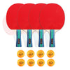 Table Tennis Racket Set – 4 Bats 8 Balls & Carry Bag Portable Ping Pong Kit for Home