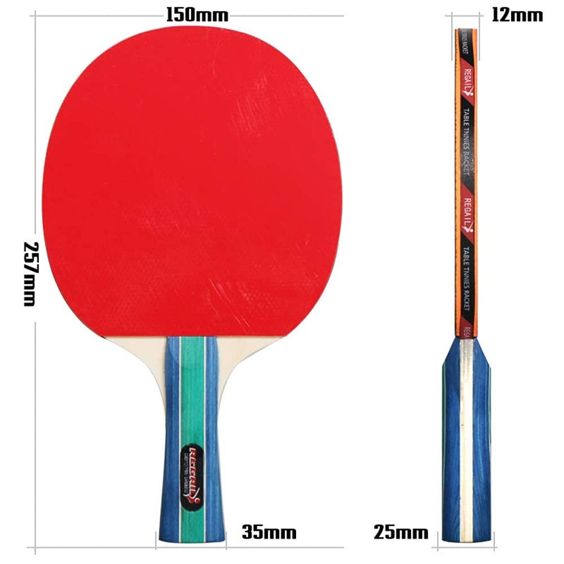 Table Tennis Racket Set – 4 Bats 8 Balls & Carry Bag Portable Ping Pong Kit for Home
