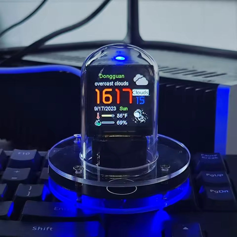 Smart Nixie Tube Clock – WiFi LED Display Vintage Cyberpunk Desk Clock Auto Time Update