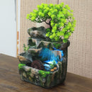 Indoor Water Fountain with LED Lights – Zen Tabletop Décor with Built-in Plant Holder