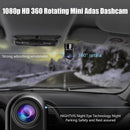 ADAS 360° Dashcam – 1080P HD Rotating Front & Rear Car Camera with 24-Hour Recording