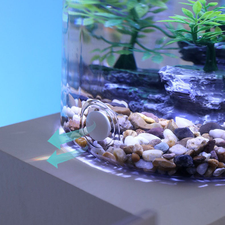 Desktop Fish Tank – Small Aquarium with LED Light Filter & Anti-Slip Base