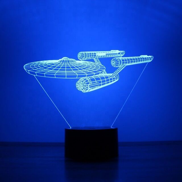 3D Optical Illusion Lamp – 16 Colored Star Trek Night Light with Remote