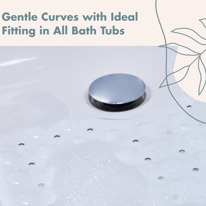 Non-Slip Bath Mat with Suction Cups – Anti-Mildew Washable Safe for Kids & Elderly