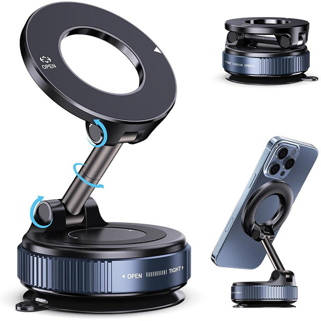 Magnetic Car Phone Holder – Foldable 360° Rotating Car Phone Mount