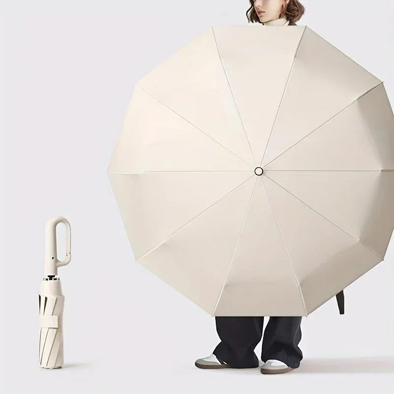 Windproof Folding Umbrella – Reinforced Frame Auto Open/Close Buckle Handle